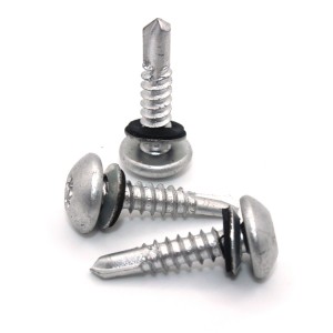 Round head drill screw with plum blossom