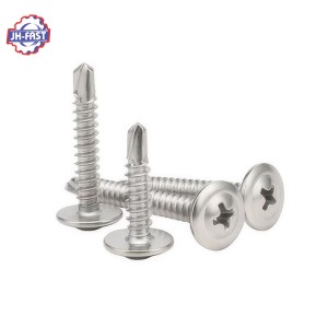 Wafer umbrella truss head self drilling roofing screw