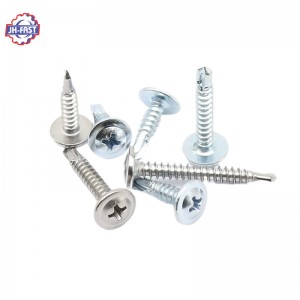 Wafer umbrella truss head self drilling roofing screw