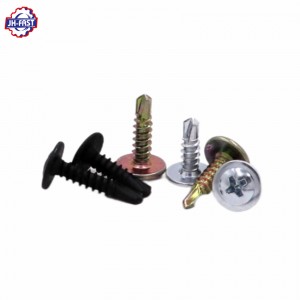 Wafer umbrella truss head self drilling roofing screw