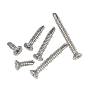 Cross countersunk drill screw – colored zinc + stainless steel