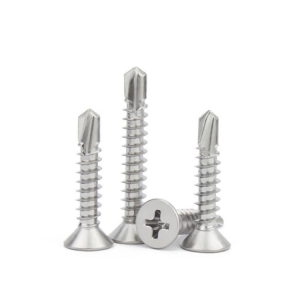 Cross countersunk drill screw – colored zinc + stainless steel