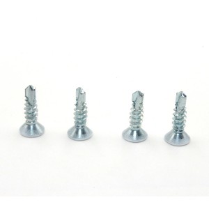 Cross countersunk head drill screw – white head