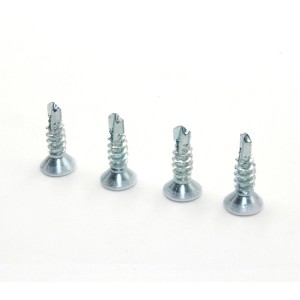 Cross countersunk head drill screw – white head