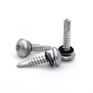 Round head drill screw with plum blossom