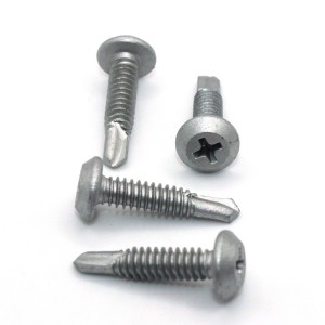 Cross thin round head drill screw – Dacromet