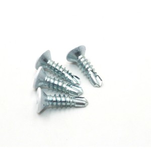 Cross countersunk head drill screw – white head