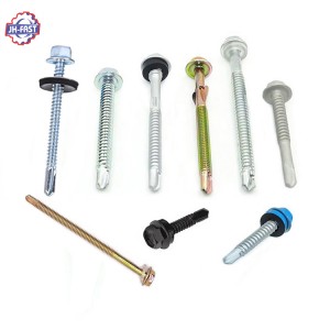 Din7504k hex flanged self drilling screw with pvc epdm bonded rubber washer