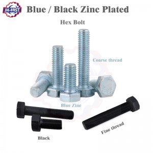 Hot dip galvanized zinc plated hex bolt