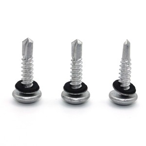 Round head drill screw with plum blossom