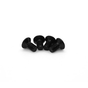 Cross countersunk head machine teeth screws – black zinc