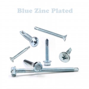 Zinc plated self drilling screws