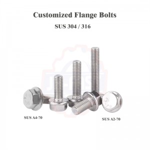 Hex head serrated flange bolts