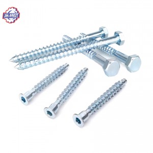 Double thread hexagonal hex square head lag wood screw self tapping wooden screws