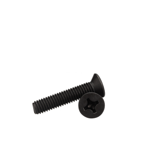 Cross countersunk head machine teeth screws – black zinc