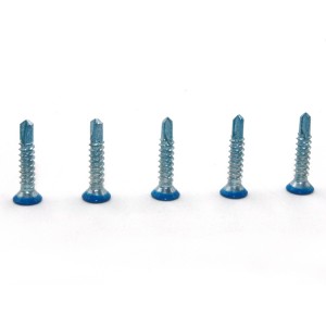 Cross countersunk head drill screw – blue head