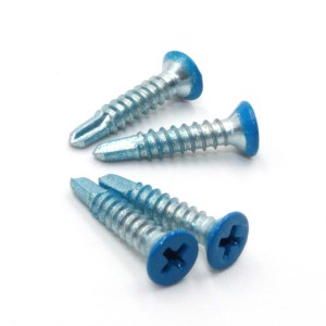 Cross countersunk head drill screw – blue head