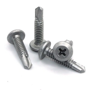 Cross thin round head drill screw – Dacromet