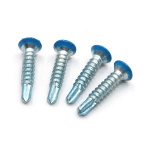 Cross countersunk head drill screw – blue head