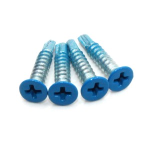 Cross countersunk head drill screw – blue head