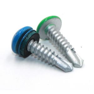 Plum pan head with cushion drill screw – Dacromet – blue head