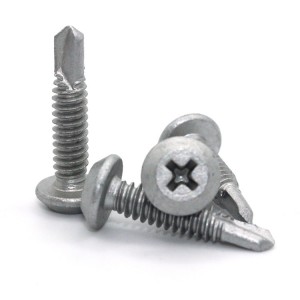 Cross thin round head drill screw – Dacromet