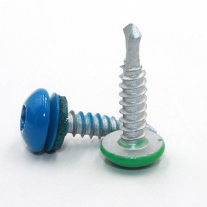 Plum pan head with cushion drill screw – Dacromet – blue head