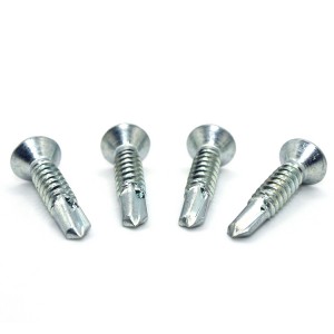 Cross countersunk drill screw – colored zinc + stainless steel