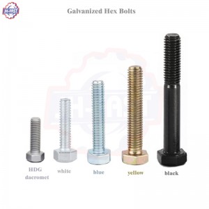 Hot dip galvanized zinc plated hex bolt