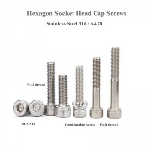 SS304 316 allen screws bolt