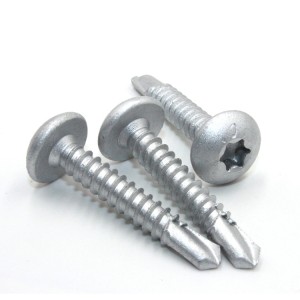 Plum pan head drill screw. – Dacromet