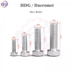 Hot dip galvanized zinc plated hex bolt