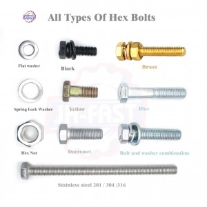 Brass / stainless / carbon steel hex bolt