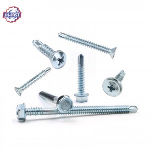 Black blue white yellow zinc c1022 carbon steel hex head self drilling screws