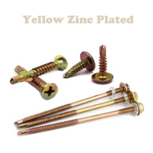 Zinc plated self drilling screws