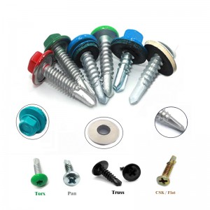 Color hex self drilling screw