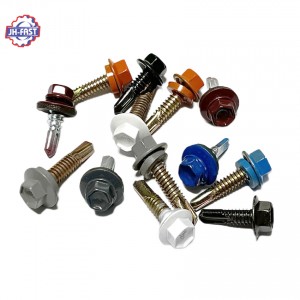 Hexagon self-drilling screw hex head self drilling screws with grey washer