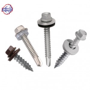 Hexagon self-drilling screw hex head self drilling screws with grey washer