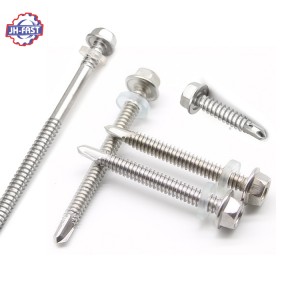 Hexagon self-drilling screw hex head self drilling screws with grey washer