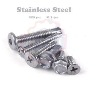 Stainless steel 304 316 sus410 hex head self drilling roofing screw