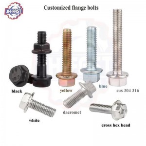 Hex head serrated flange bolts